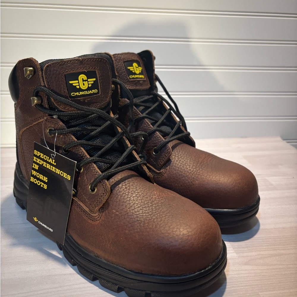 CHUNGUARD 6-Inch Ankle Steel Toe Work Boots Waterproof Leather Safety Shoes